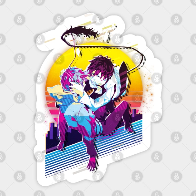 Shima Renzō and Rin Okumura Sticker by 80sRetro